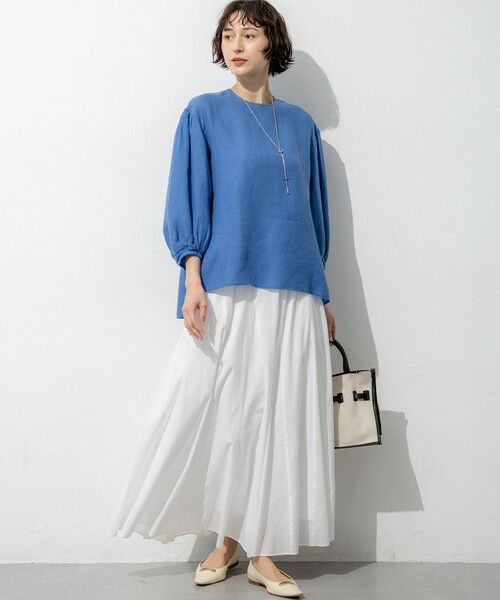 L size ONWARD(大きいサイズ) / エルサイズオンワード シャツ・ブラウス | LIBECOリネン ボリュームスリーブ ブラウス | 詳細4