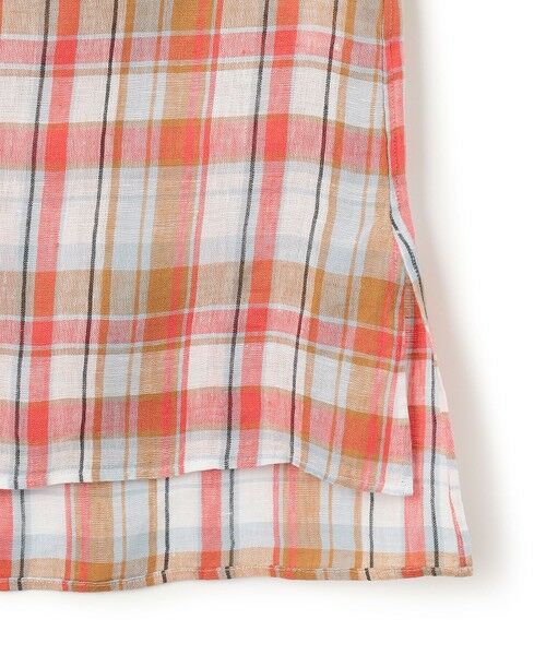 L size ONWARD(大きいサイズ) / エルサイズオンワード シャツ・ブラウス | LIBECOリネン チェック ボリュームスリーブ ブラウス | 詳細8