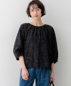 L size ONWARD(大きいサイズ) / エルサイズオンワード シャツ・ブラウス | 【一部予約/見上愛さん着用】カットワークエンブロイダリー 2WAYブラウス