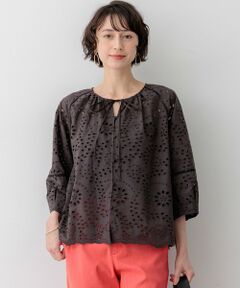 L size ONWARD(大きいサイズ) / エルサイズオンワード シャツ・ブラウス | 【一部予約/見上愛さん着用】カットワークエンブロイダリー 2WAYブラウス