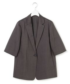 L size ONWARD(大きいサイズ) / エルサイズオンワード テーラードジャケット | Peラミーシアータフタ 半袖ジャケット