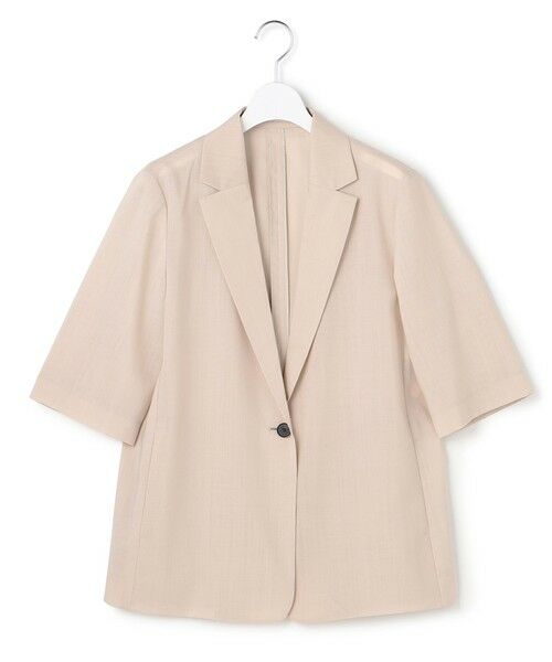L size ONWARD(大きいサイズ) / エルサイズオンワード テーラードジャケット | Peラミーシアータフタ 半袖ジャケット | 詳細4