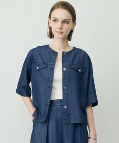 L size ONWARD(大きいサイズ) / エルサイズオンワード Gジャン・デニムジャケット | ナチュラルソフトデニム クロップドジャケット