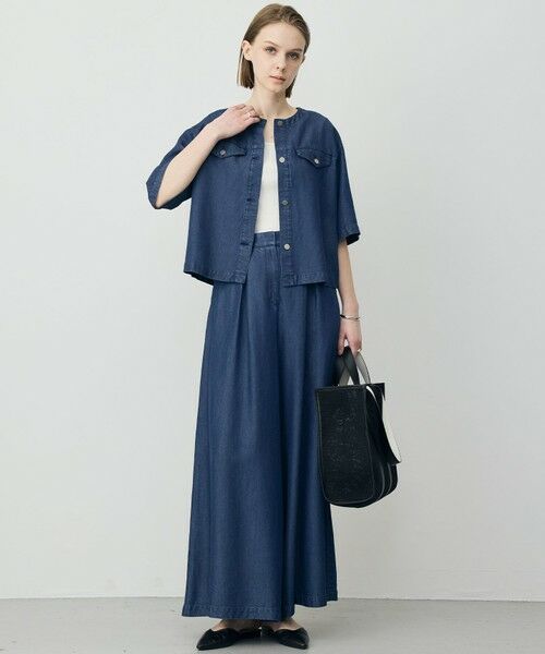 L size ONWARD(大きいサイズ) / エルサイズオンワード Gジャン・デニムジャケット | ナチュラルソフトデニム クロップドジャケット | 詳細1