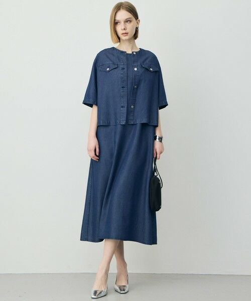 L size ONWARD(大きいサイズ) / エルサイズオンワード Gジャン・デニムジャケット | ナチュラルソフトデニム クロップドジャケット | 詳細3