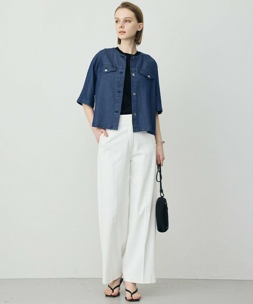 L size ONWARD(大きいサイズ) / エルサイズオンワード Gジャン・デニムジャケット | ナチュラルソフトデニム クロップドジャケット | 詳細6