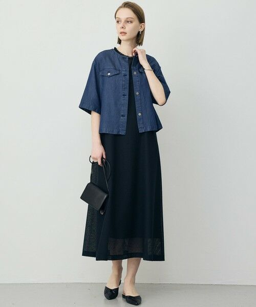 L size ONWARD(大きいサイズ) / エルサイズオンワード Gジャン・デニムジャケット | ナチュラルソフトデニム クロップドジャケット | 詳細9