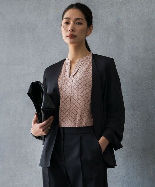 L size ONWARD(大きいサイズ) / エルサイズオンワード ノーカラージャケット | 【30th ANNIVERSARY】 NEO Unleash ノーカラージャケット（ブラック）