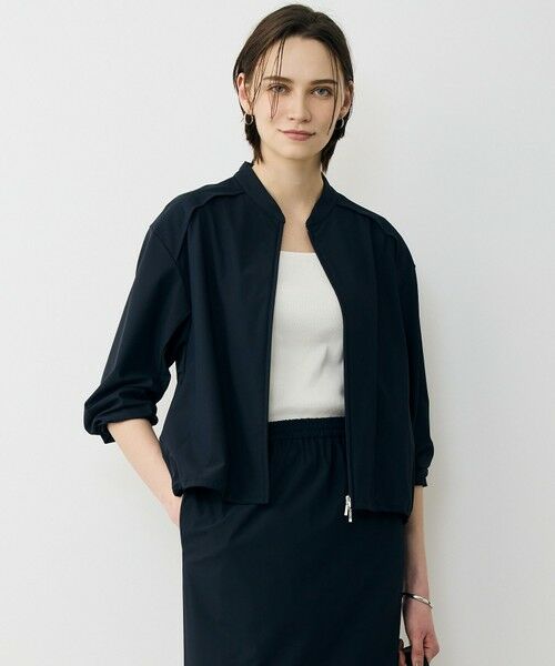 L size ONWARD(大きいサイズ) / エルサイズオンワード ブルゾン | 【先行予約】 アトラストリコット ジップアップブルゾン（ネイビー）