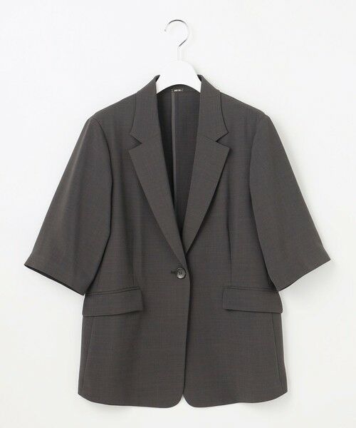 L size ONWARD(大きいサイズ) / エルサイズオンワード テーラードジャケット | アーバンクールタッチ 半袖 ジャケット | 詳細4