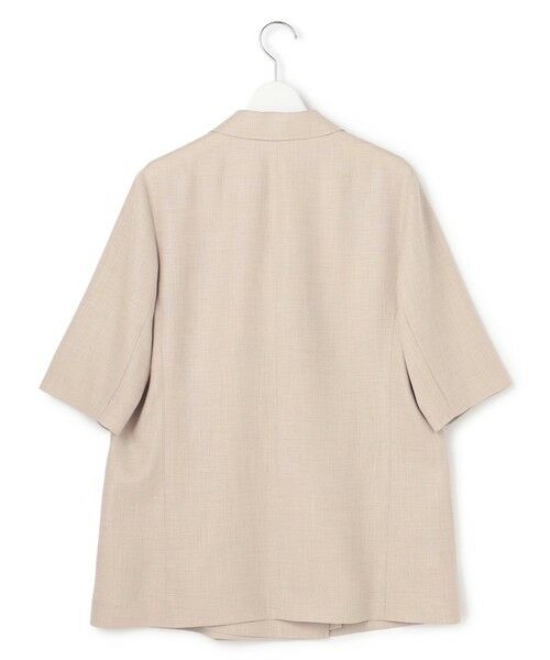 L size ONWARD(大きいサイズ) / エルサイズオンワード その他アウター | リネンライクグロッシー ハーフスリーブ ダブル ジャケット | 詳細6