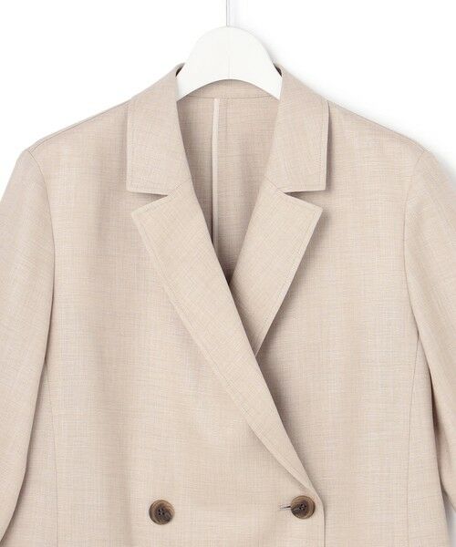 L size ONWARD(大きいサイズ) / エルサイズオンワード その他アウター | リネンライクグロッシー ハーフスリーブ ダブル ジャケット | 詳細7