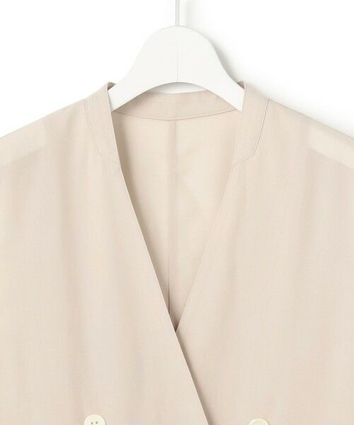 L size ONWARD(大きいサイズ) / エルサイズオンワード その他アウター | ライトシアーマットクロス ノーカラー ジレ | 詳細8
