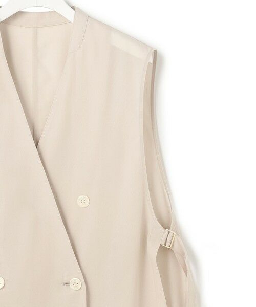 L size ONWARD(大きいサイズ) / エルサイズオンワード その他アウター | ライトシアーマットクロス ノーカラー ジレ | 詳細9