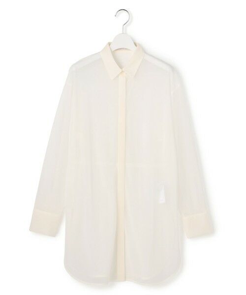 L size ONWARD(大きいサイズ) / エルサイズオンワード シャツ・ブラウス | ハイゲージチュール ロングシャツ | 詳細3