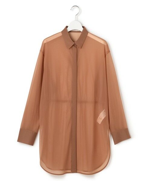 L size ONWARD(大きいサイズ) / エルサイズオンワード シャツ・ブラウス | ハイゲージチュール ロングシャツ | 詳細6