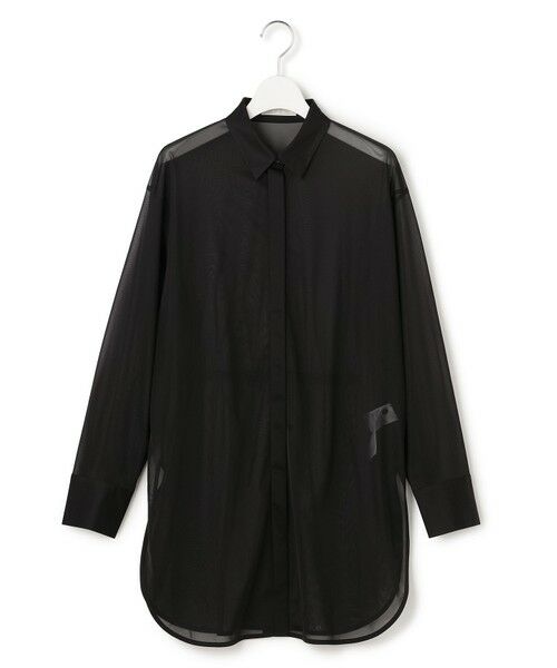 L size ONWARD(大きいサイズ) / エルサイズオンワード シャツ・ブラウス | ハイゲージチュール ロングシャツ | 詳細15