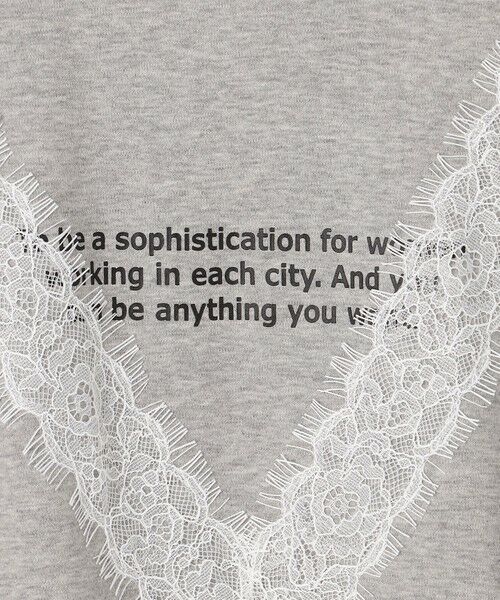 L size ONWARD(大きいサイズ) / エルサイズオンワード カットソー | レースコンビ ロゴTシャツ | 詳細9