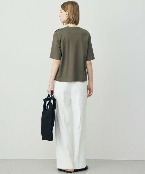 L size ONWARD(大きいサイズ) / エルサイズオンワード カットソー | レースコンビ ロゴTシャツ | 詳細12