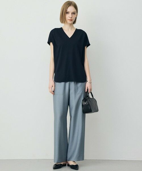 L size ONWARD(大きいサイズ) / エルサイズオンワード カットソー | スパンプラチナム Vネックカットソー | 詳細11