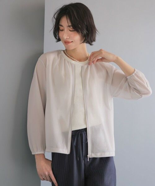 L size ONWARD(大きいサイズ) / エルサイズオンワード ブルゾン | シアーブルゾン | 詳細3