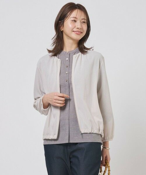 L size ONWARD(大きいサイズ) / エルサイズオンワード ブルゾン | シアーブルゾン（ベージュ系）