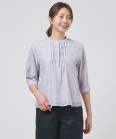 L size ONWARD(大きいサイズ) / エルサイズオンワード カットソー | シアーチェック カットソー