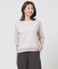 L size ONWARD(大きいサイズ) / エルサイズオンワード カットソー | 【一枚で着映え】スムースジャージー 刺繍 カットソー