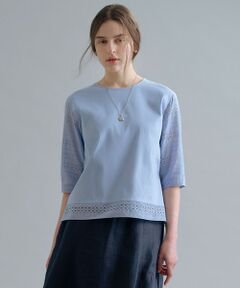 L size ONWARD(大きいサイズ) / エルサイズオンワード カットソー | 【一枚で着映え】スムースジャージー 刺繍 カットソー