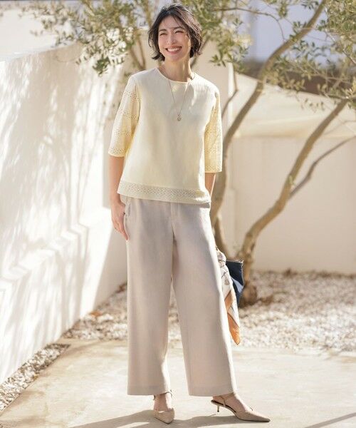 L size ONWARD(大きいサイズ) / エルサイズオンワード カットソー | 【一枚で着映え】スムースジャージー 刺繍 カットソー | 詳細7