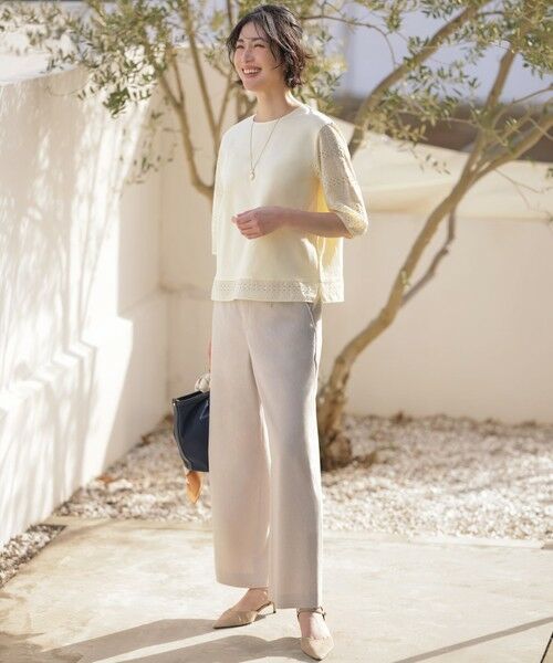 L size ONWARD(大きいサイズ) / エルサイズオンワード カットソー | 【一枚で着映え】スムースジャージー 刺繍 カットソー | 詳細8