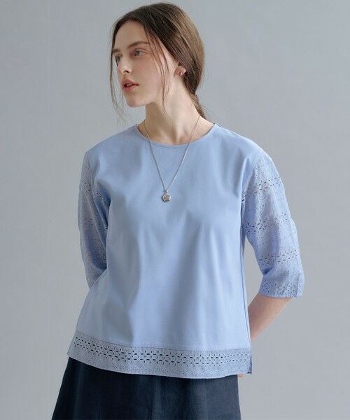 L size ONWARD(大きいサイズ) / エルサイズオンワード カットソー | 【一枚で着映え】スムースジャージー 刺繍 カットソー | 詳細12