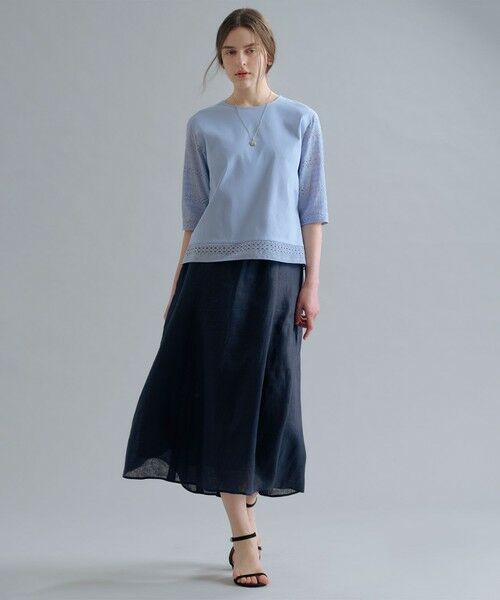 L size ONWARD(大きいサイズ) / エルサイズオンワード カットソー | 【一枚で着映え】スムースジャージー 刺繍 カットソー | 詳細13