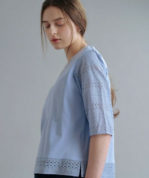 L size ONWARD(大きいサイズ) / エルサイズオンワード カットソー | 【一枚で着映え】スムースジャージー 刺繍 カットソー | 詳細14
