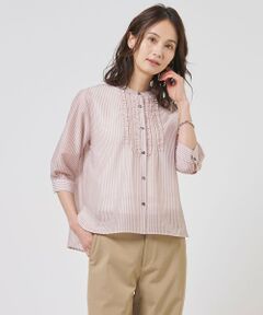 L size ONWARD(大きいサイズ) / エルサイズオンワード カットソー | シアーピンストライプ カットソー