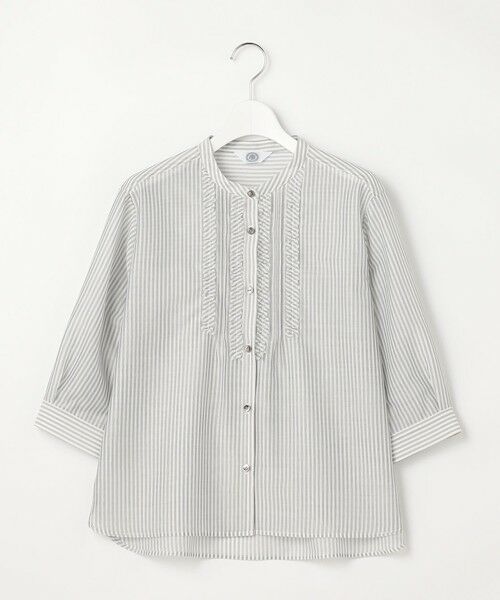 L size ONWARD(大きいサイズ) / エルサイズオンワード カットソー | シアーピンストライプ カットソー | 詳細4