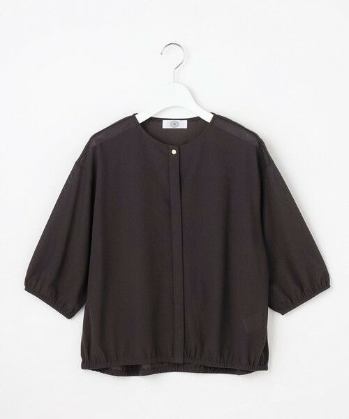 L size ONWARD(大きいサイズ) / エルサイズオンワード カーディガン・ボレロ | 【冷房対策に】シアードライトリコット クルーネック カーディガン（ダークブラウン系）