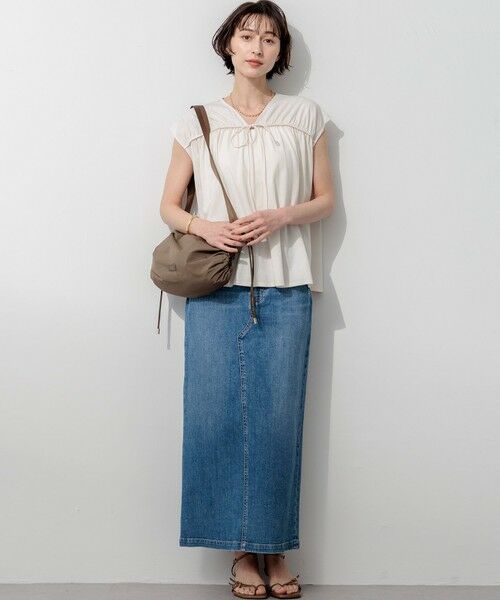 L size ONWARD(大きいサイズ) / エルサイズオンワード カットソー | 【SLOW/一部店舗限定】シャーリングデザイン 2WAY カットソー | 詳細1