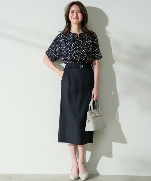 L size ONWARD(大きいサイズ) / エルサイズオンワード カットソー | ジョーゼットフロントタック プルオーバー | 詳細26