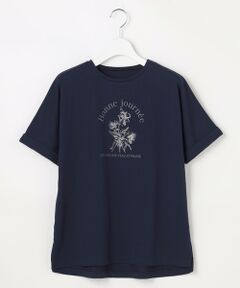 L size ONWARD(大きいサイズ) / エルサイズオンワード カットソー | フラワープリント ロゴＴシャツ