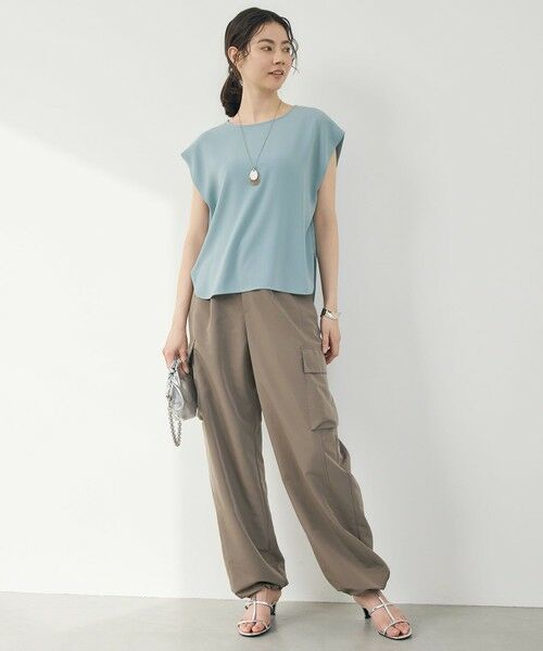 L size ONWARD(大きいサイズ) / エルサイズオンワード カットソー | 【17号サイズまで展開・WEB先行販売】ストレッチアムンゼンフレンチスリーブ カットソー | 詳細8