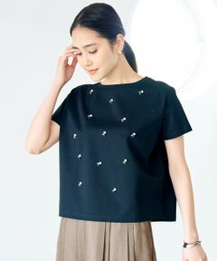 L size ONWARD(大きいサイズ) / エルサイズオンワード カットソー | ビジュー Tシャツ