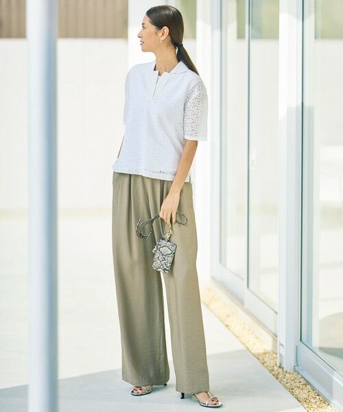 L size ONWARD(大きいサイズ) / エルサイズオンワード カットソー | 【カタログ掲載】ラッセルレースジャージー トップス | 詳細1