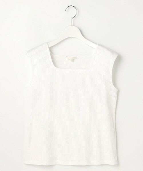 L size ONWARD(大きいサイズ) / エルサイズオンワード タンクトップ | 【SHIHOさん着用】スクエアネック インナー（オフ）