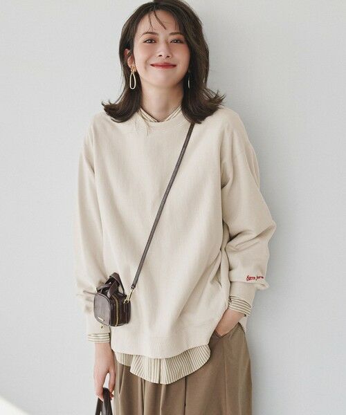 L size ONWARD(大きいサイズ) / エルサイズオンワード スウェット | カラー スウェット（ミルク色）
