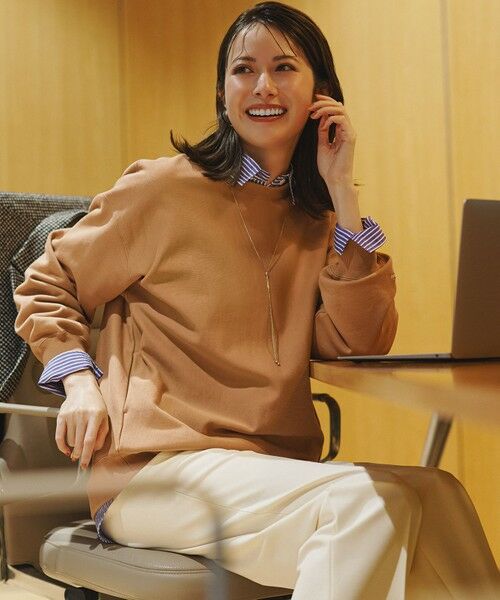 L size ONWARD(大きいサイズ) / エルサイズオンワード スウェット | カラー スウェット（カフェオレ色）