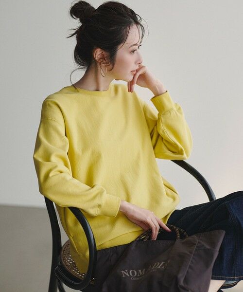 L size ONWARD(大きいサイズ) / エルサイズオンワード スウェット | カラー スウェット（バナナ色）