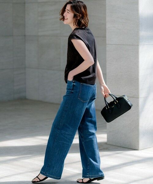 L size ONWARD(大きいサイズ) / エルサイズオンワード カットソー | 【先行予約】コードエンブロイダリージャージー フレンチスリーブ カットソー | 詳細18