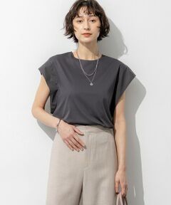 L size ONWARD(大きいサイズ) / エルサイズオンワード カットソー | スムースデザイン タフタスリーブ カットソー