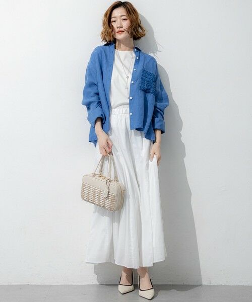 L size ONWARD(大きいサイズ) / エルサイズオンワード カットソー | スムースデザイン タフタスリーブ カットソー | 詳細3